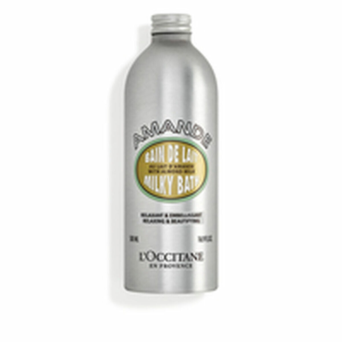L'Occitane Amande Milky Bath 500 ml, nourishing and beautifying body care product.