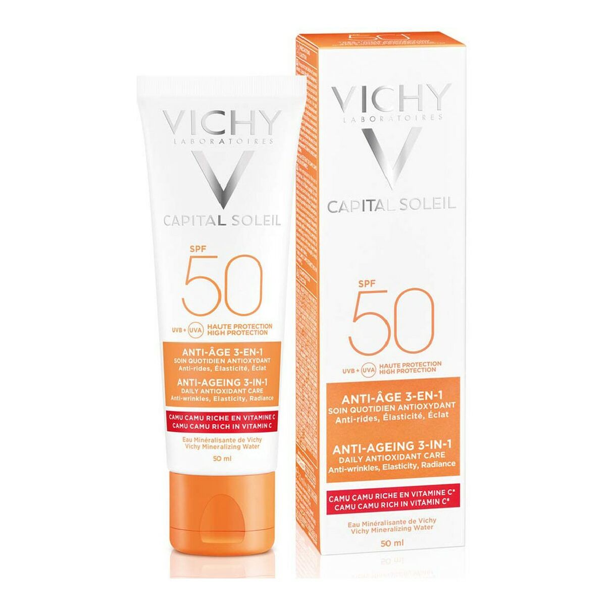 Sonnencreme fürs Gesicht Capital Soleil Vichy VCH00115 Spf 50 50 ml 3-in-1 Anti-Aging
