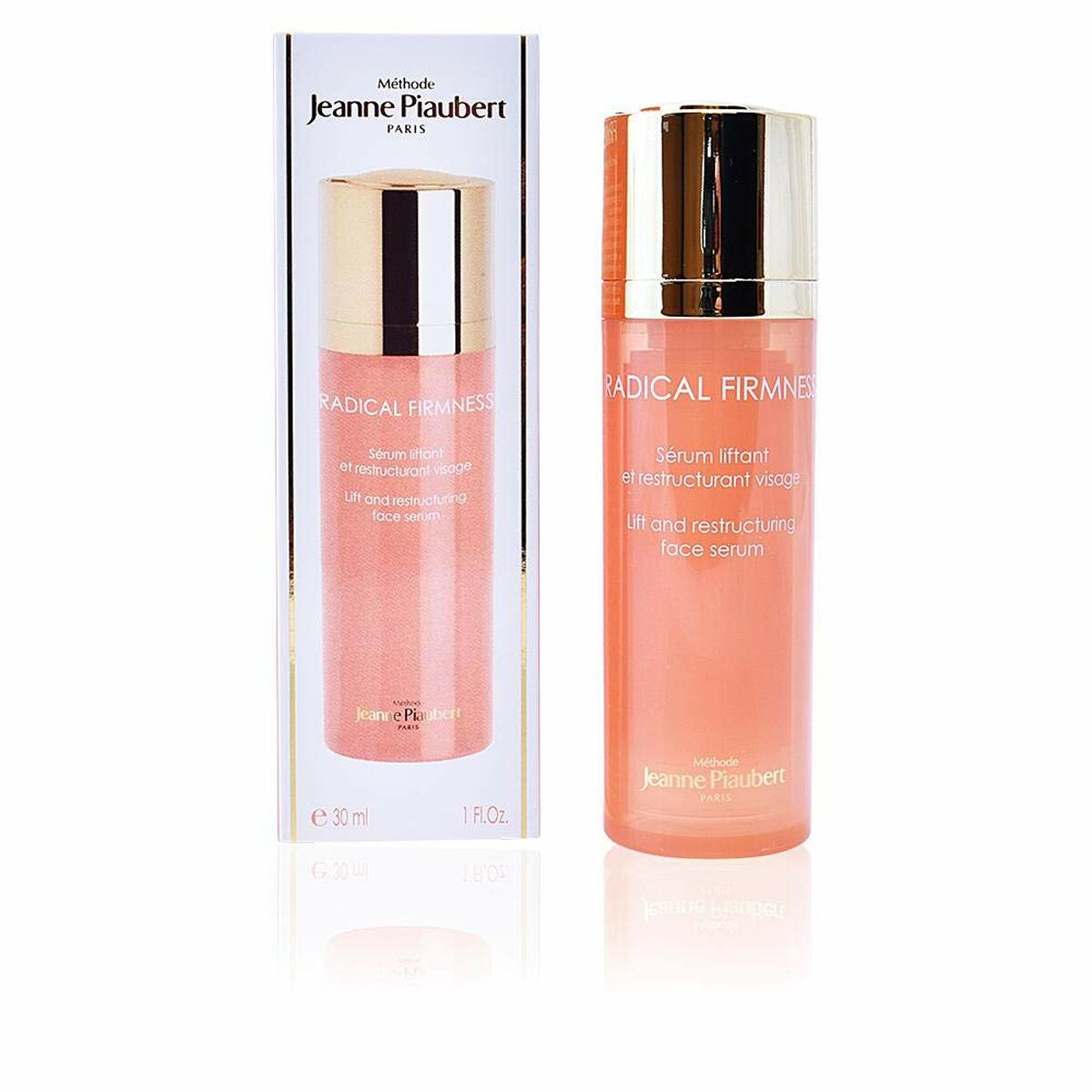 Sérum visage Jeanne Piaubert 30 ml en flacon, soin liftant et restructurant pour le visage, packaging élégant.