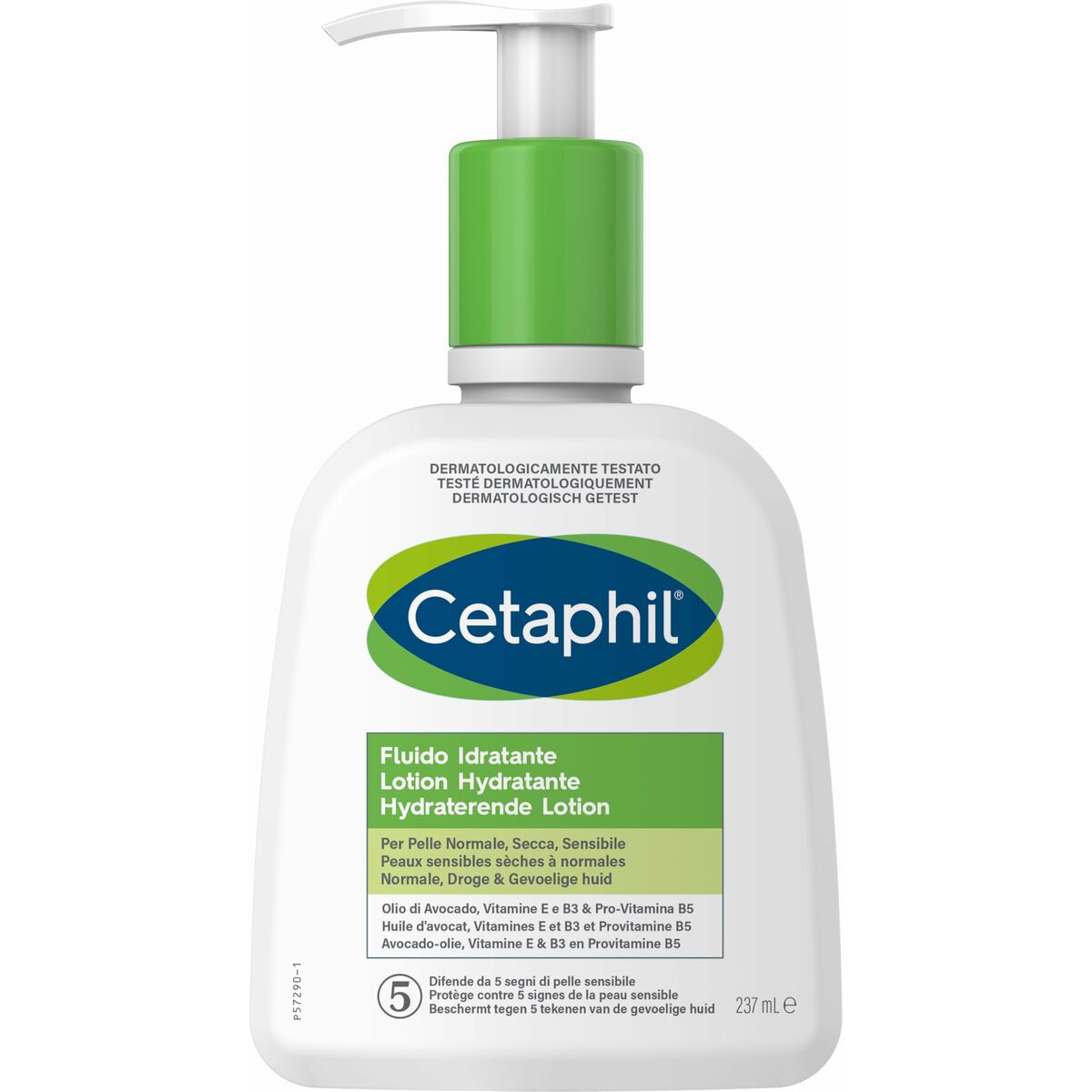 Lotion corporelle Cetaphil HIDRATANTE 237 ml, hypoallergénique et sans parfum, pour peau normale, sèche et sensible.