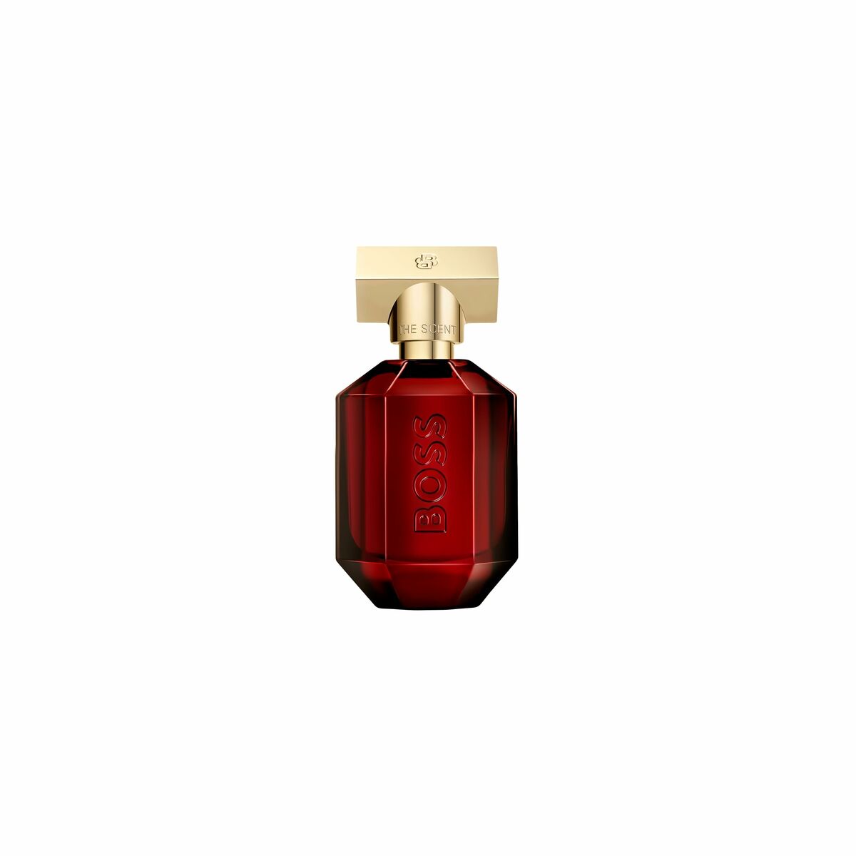 Parfum Unisexe Hugo Boss The Scent Elixir 30 ml en flacon rouge avec capuchon doré.