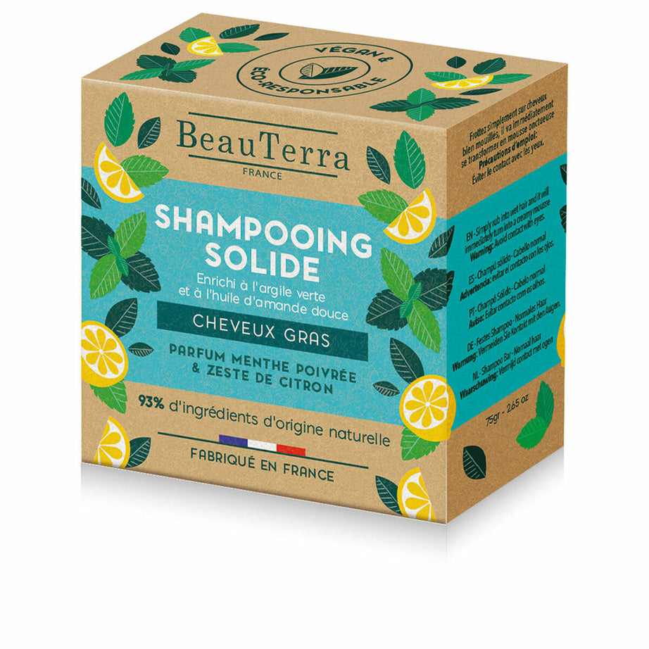 Shampoo Bar Beauterra Solide Minze Zitrone 75 g