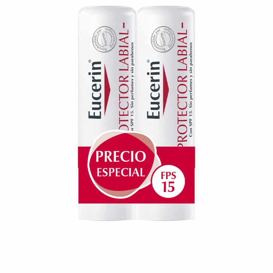 Lippenbalsam Eucerin Protector Labial Lote 2 Einheiten Spf 15 Packung 4,8 g