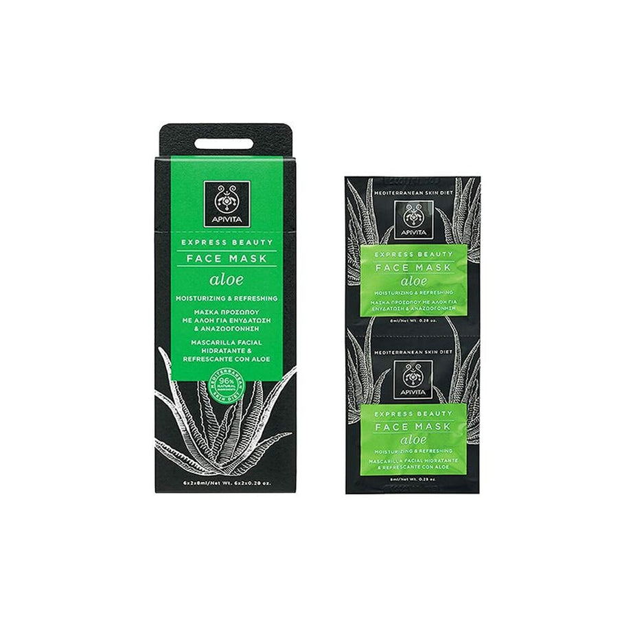 Feuchtigkeitsmaske Apivita Express Beauty 8 ml x 2 Erfrischende Aloe Vera
