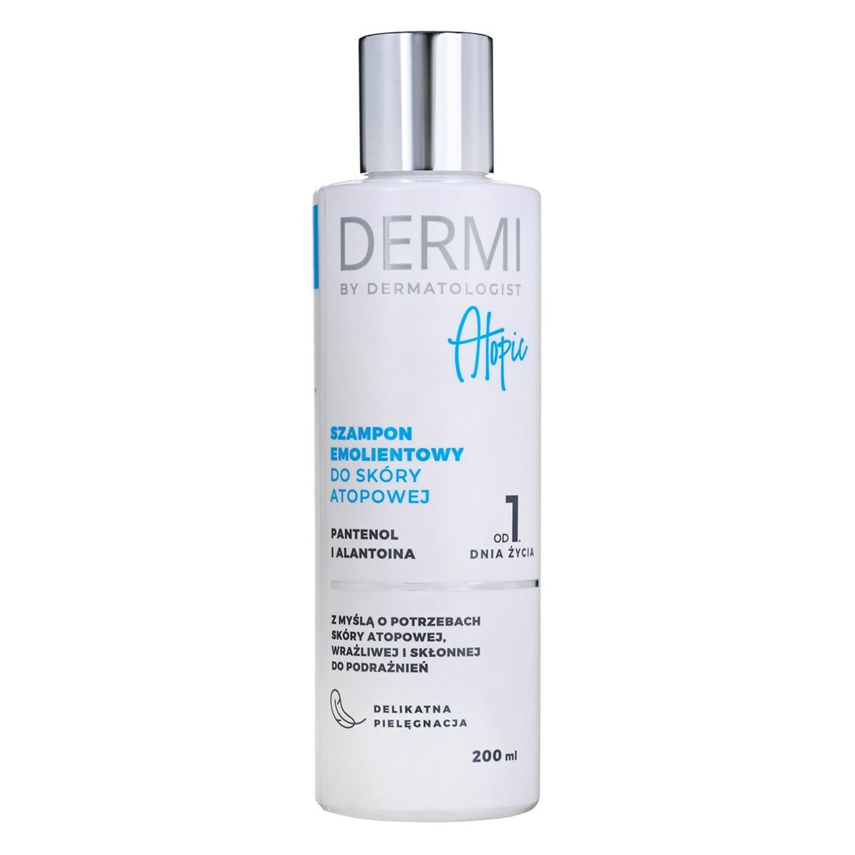 Shampooing Dermi 200 ml pour peau atopique avec panthénol et allantoïne, soin doux et apaisant.