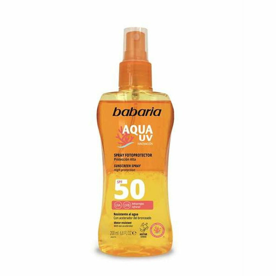 Sonnenschutzspray für den Körper Babaria Solar Aqua UV Spf 50 (200 ml)