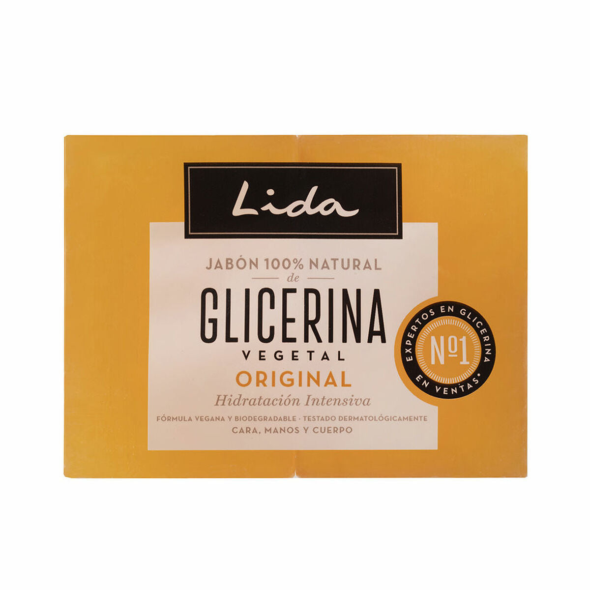 Savon de glycérine végétale Lida, 100% naturel, pour une hydratation intensive de la peau, adapté au visage, aux mains et au corps.