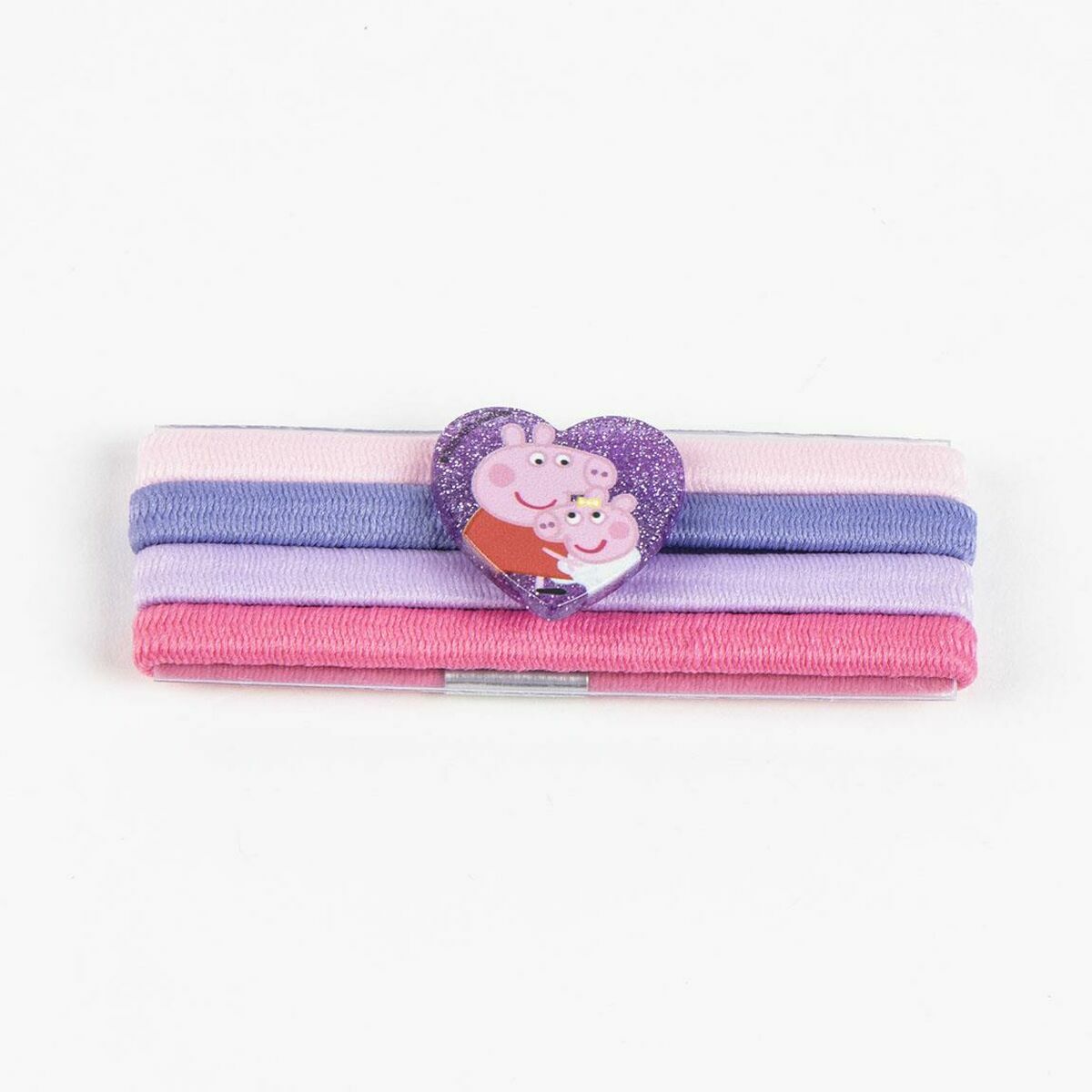 Accessoire pour cheveux Peppa Pig, bande élastique rose et violette, 5 pièces, pour enfants de plus de 3 ans.