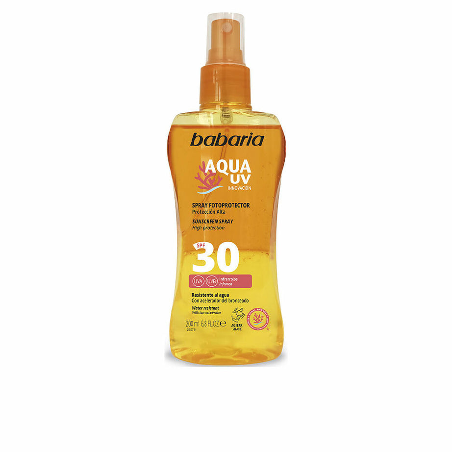 Sonnenschutzspray für den Körper Babaria Solar Aqua UV SPF 30 (200 ml)