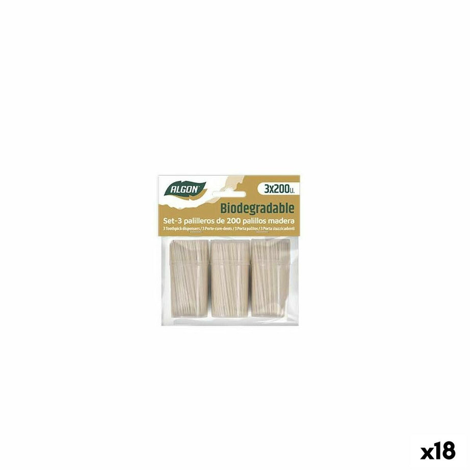 Tooth Picks Algon Wood 600 Pieces (18 Units)