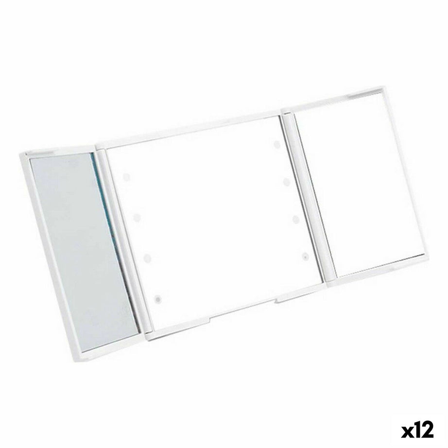 Taschenspiegel LED-Licht Weiß 1,5 x 9,5 x 11,5 cm (12 Einheiten)